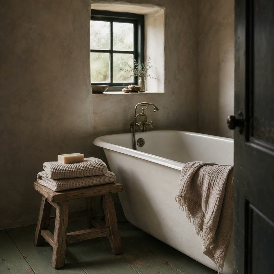 The bath under the window, the first frame of the clip